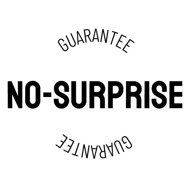No surprise pricing badge
